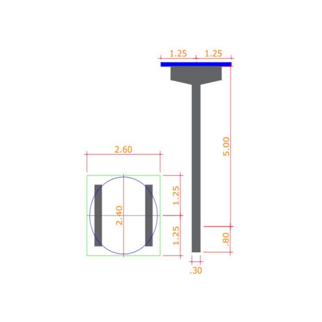 Base para caixa d'água de 5 metros (15 e 20 mil litros)