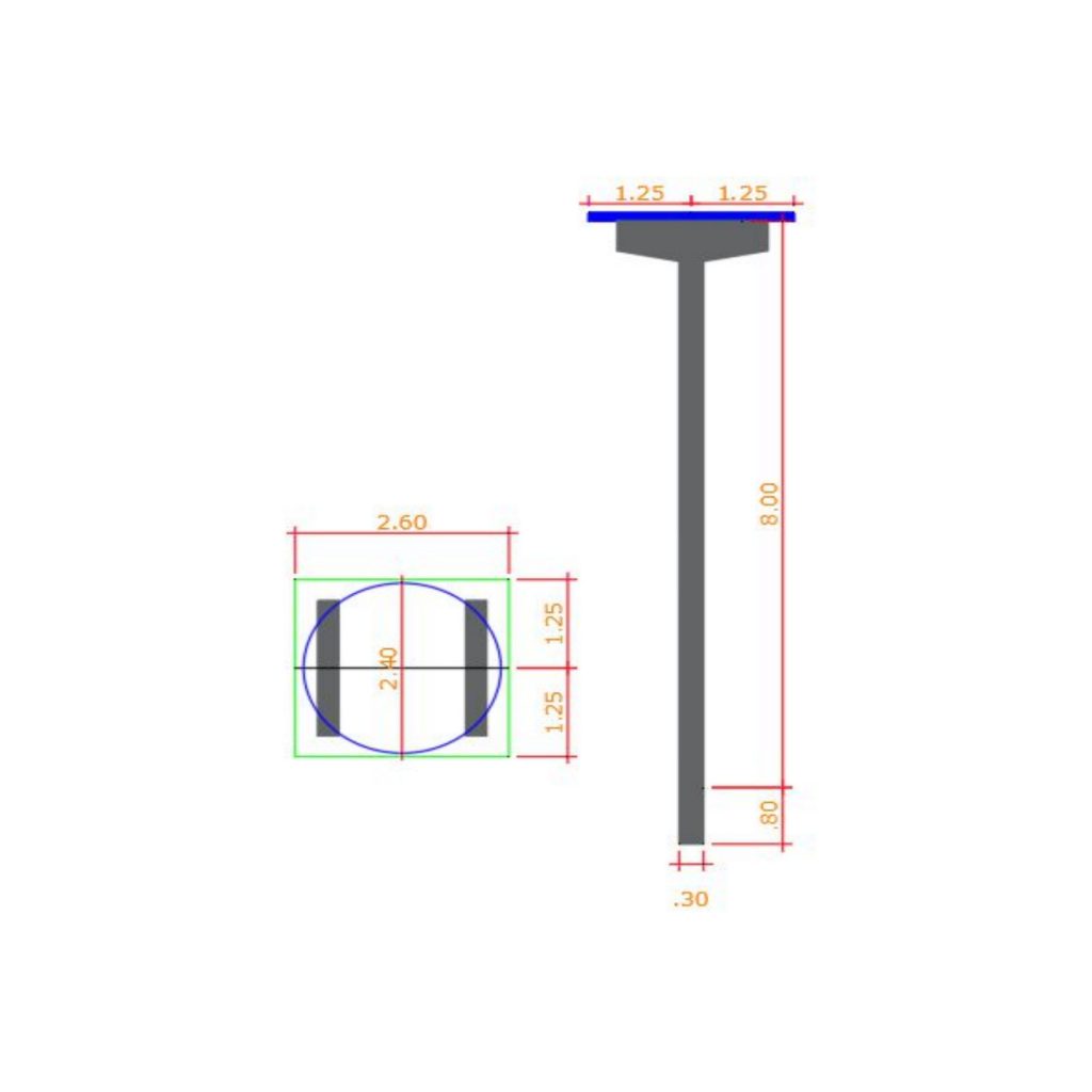 Base para caixa d'água de 8 metros (15 e 20 mil litros)