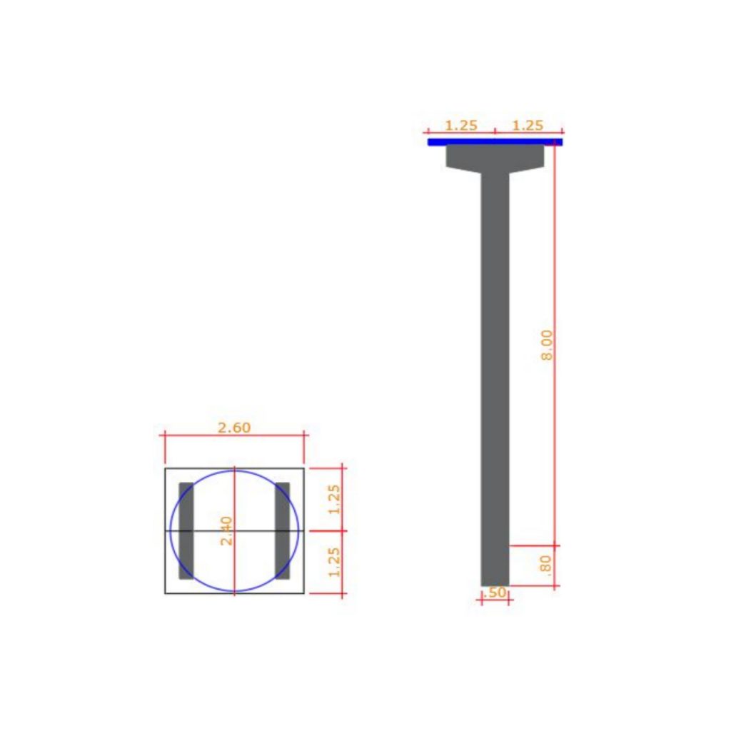 Base para caixa d'água de 8 metros (15 e 20 mil litros)